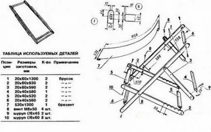 Hogyan készítsünk egy fekvőfotel a kertben saját kezűleg rajzok, utasítások (nyaralók) Hogyan készítsünk egy fekvőfotel a kertben saját kezűleg rajzok, utasítások