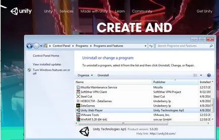 Hogyan lehet eltávolítani az egységet weblejátszó kézzel, és segítségével a programok eltávolításához