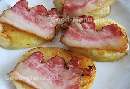 Burgonya a sütőben szalonnával - egy recept lépésről lépésre fotók