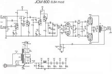 Csöves erősítő Marshall JCM800 18watt (belsejét) (18watt) Csöves erősítő Marshall JCM800 18watt (belső)