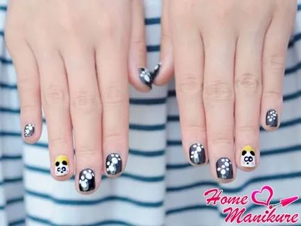 Manikűr panda mintás körmök Photo & Video