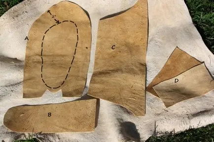 Mokaszin kezét az varrás ötletek (teljes bőrdarab) Mokaszin kezét az varrás ötletek