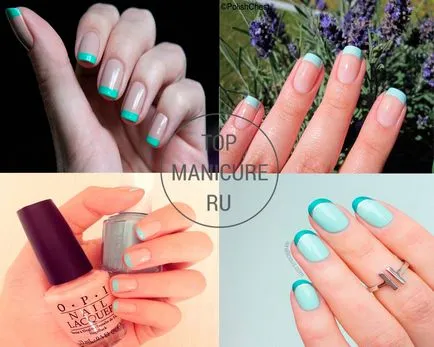 Menta manikűr - 68 fotó friss és zsenge szerkezetek (menta) Menta manikűr - 68 fotó friss és finom tervez