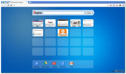 Szabása vizuális könyvjelzők a böngészőben, a Google Chrome