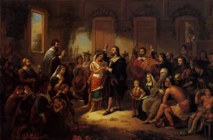 Ez az, amiért a történelem Pocahontas Indian Princess felvették a kereszténységet és Angliába költözött (Pocahontas) Ez az, amiért a történelem Pocahontas Indian Princess felvették a kereszténységet és Angliába költözött