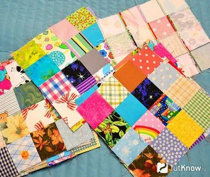 Blanket „gyors” négyzetek patchwork saját kezűleg (gyors) Blanket „gyors” négyzetek patchwork saját kezűleg