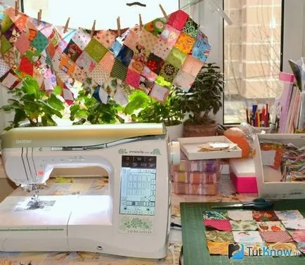 Blanket „gyors” négyzetek patchwork saját kezűleg (patchwork takaró) Blanket „gyors” négyzetek patchwork saját kezűleg