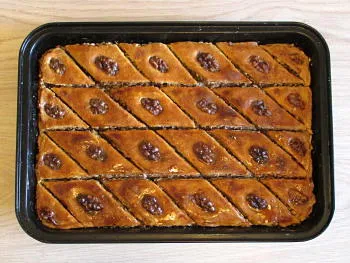Baklava - egy klasszikus recept lépésről lépésre képek (finom és tápláló desszertek) Baklava - egy klasszikus recept lépésről lépésre fotók