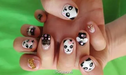 Panda fotó a köröm lépésről lépésre (lépésről lépésre manikűr) Panda lépésről lépésre körmök fotó