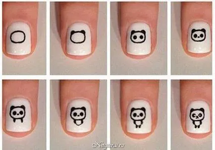 Panda fotó a köröm lépésről lépésre (lépésről lépésre manikűr) Panda lépésről lépésre körmök fotó