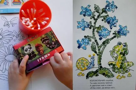 Rajz vattával vagy pointillizmus a gyermekek számára, a látogatás Mary Poppins