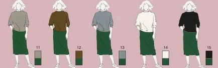 A színek kombinációja, zöld ruhát és egy fotót kombináció a zöld és a khaki