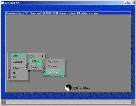 Létrehozása és használata lemezképet (Symantec Ghost) (teremtés) Létrehozása és használata lemezképet (Symantec Ghost)