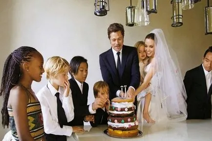 Jolie és Pitt esküvői történet a szertartás a fotó