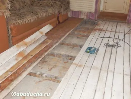 Száraz esztrich (ömlesztett emelet) felülvizsgálat fotókkal, vendégház