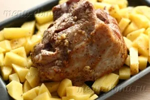 Sertés fóliába, sült a sütőben egy lépésről lépésre recept