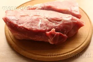 Sertés fóliába, sült a sütőben egy lépésről lépésre recept