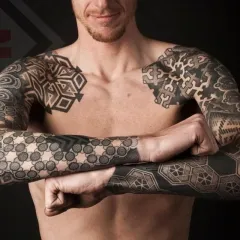 Tattoo stílus dotvork (dotwork), fotók, vázlatok tetoválás