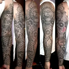 Tattoo stílus dotvork (dotwork), fotók, vázlatok tetoválás