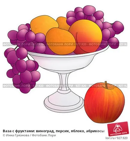 Váza és gyümölcs kép
