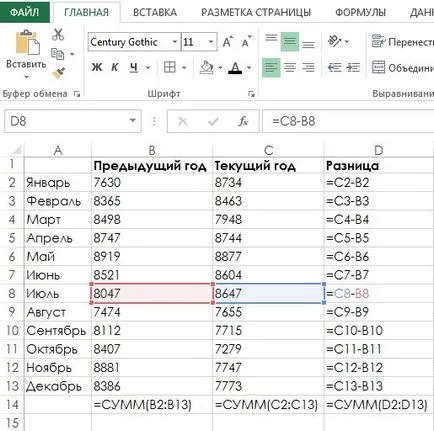 Mint képletek feltérképezése excel