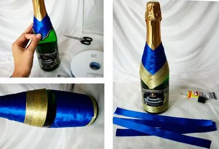 Hogyan lehet díszíteni egy esküvői pezsgős