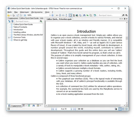 A nyitott epub fájlokat