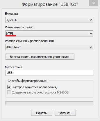 Hogyan fel egy képet a Windows egy USB flash drive