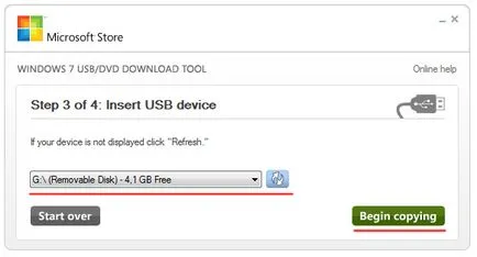 Hogyan fel egy képet a Windows egy USB flash drive