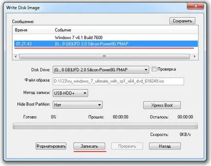 Hogyan fel egy képet a Windows egy USB flash drive