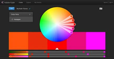 Adobe kuler - online tervező színséma