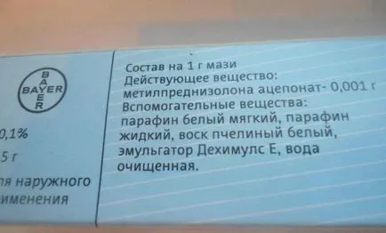 Advantan, kenőcs, használati utasítások, jelzések, vélemények
