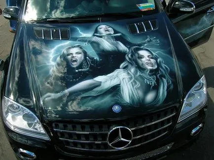 Airbrushing az autó a kezüket