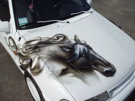 Airbrush egy autó a kezével, videó útmutatók kezdőknek