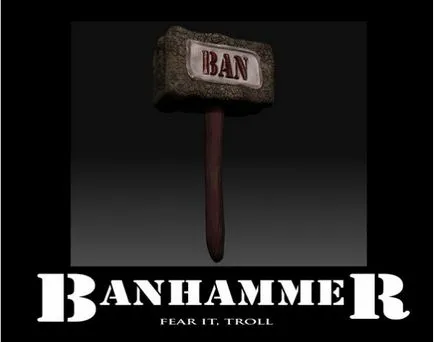 Banhammerom, Netlore iichan, banhammer tiltás, banhammerom, booru, moderáció