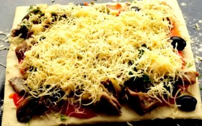 gombával pizza