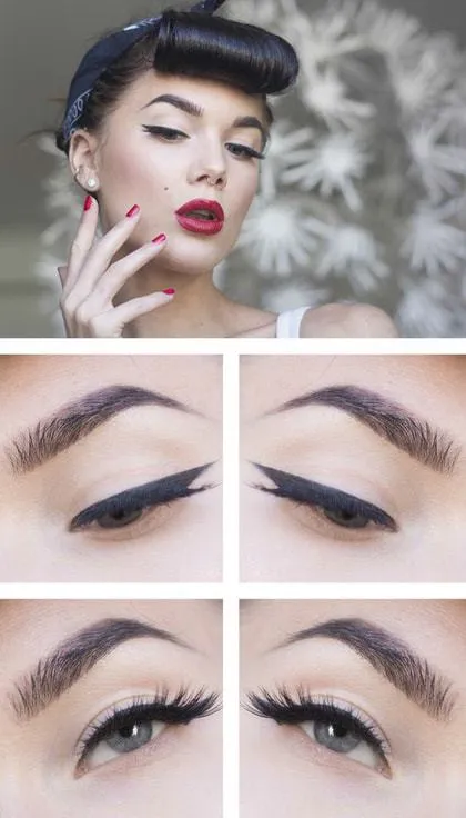 „S stílus Pin-Up lépéseket, hogy létrehozzon egy képet, smink, frizura, fénykép