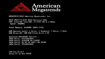 CPU ventilátor hiba - hibák kijavítása után alaphelyzetbe BIOS beállítás (reset) CPU ventilátor hiba - hibák kijavítása reset után a BIOS-beállítások