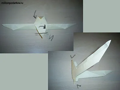 Tesszük kézműves origami papír „Jonathan Livingston Seagull” fényképes utasítások (sirály) Tesszük kézműves origami papír „Jonathan Livingston Seagull” fényképes útmutató