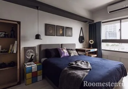 A design a szoba egy fiatal férfi egy modern stílusban - egy fotót a belső (a fiatalok) helyiség kialakítása egy fiatal férfi egy modern stílusban - belső fotó