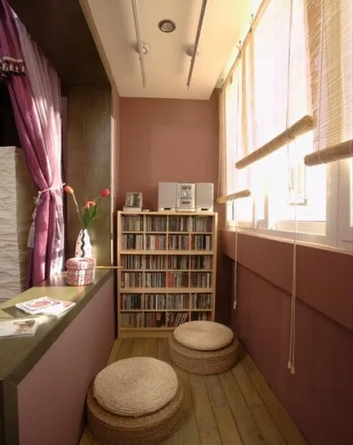 Hálószoba design és egy loggia fotó