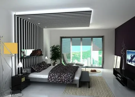 Tervezés mennyezet a hálószobában egyszerű és kifinomult design lehetőségeket (hálószoba) Tervezés mennyezet a hálószobában egyszerű és kifinomult design lehetőségeket
