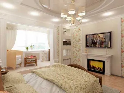 Hálószoba design és egy loggia fotó