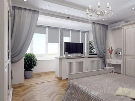 Tervezz egy hálószoba erkéllyel a lakásban - Fotó opciók