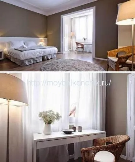 Hálószoba design párosul erkélyes