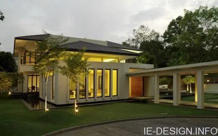 Lotus House - modern lakossági építészet, modern belső, szoba, hálószoba, konyha
