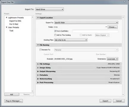 Export laytrume hogyan kell tartani a Lightroom, blog fényképezés és microstock