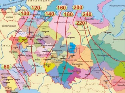 A mélysége a talaj fagyasztás SNP táblázatok és térképek