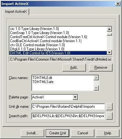 ActiveX vezérlők Delphi