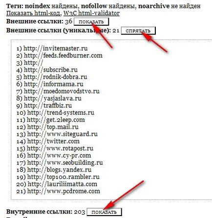 kimenő linkeket